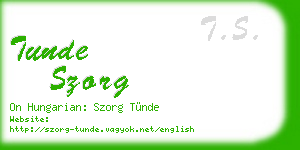 tunde szorg business card